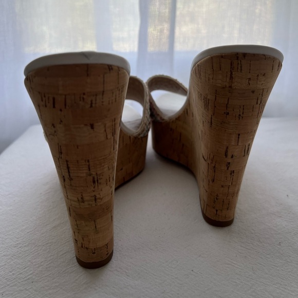 New VERONICA BEARD Dali Raffia Wedge Sandals Size 10 - Picture 5 of 10